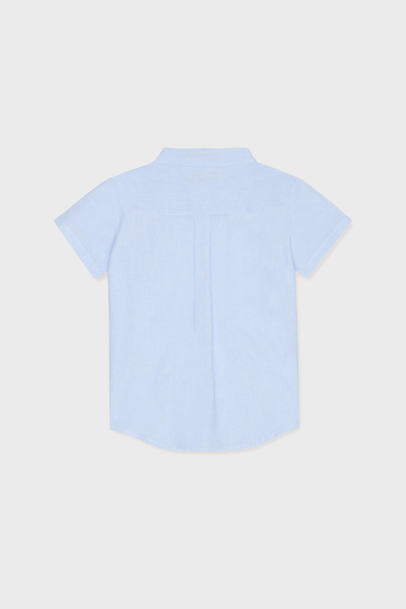 Blue Stripe Arcos Linen Mix Short Sleeve Shirt