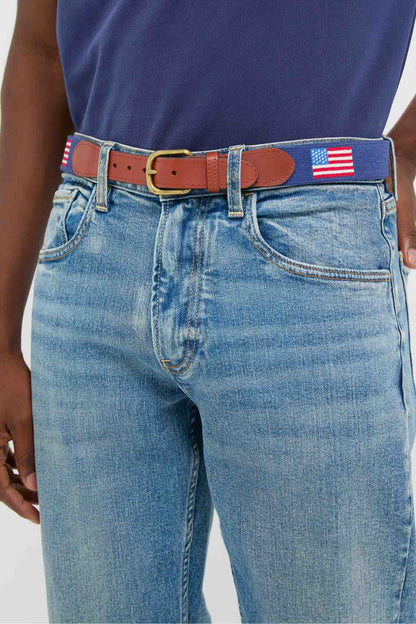 American Flag Needlepoint Belt
