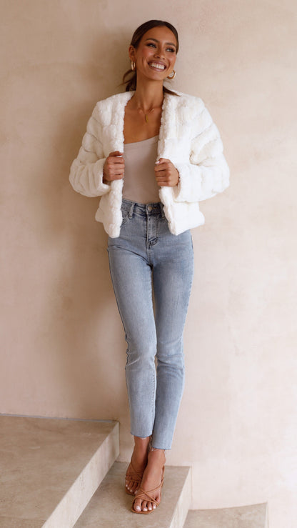 Tully Crop Jacket - White