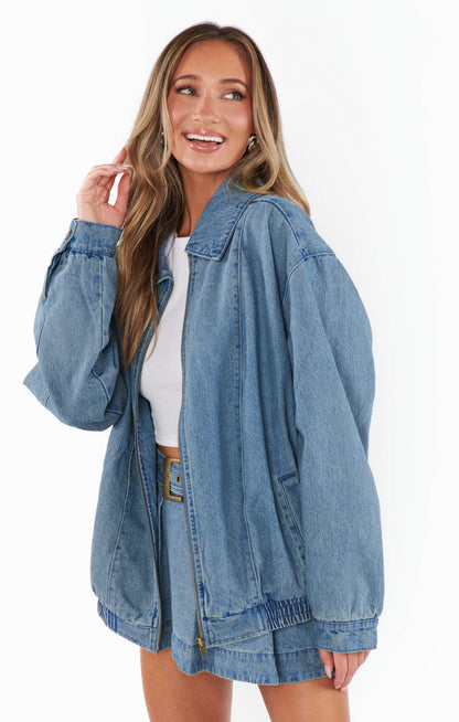 Carter Bomber Jacket ~ Ozone Indigo
