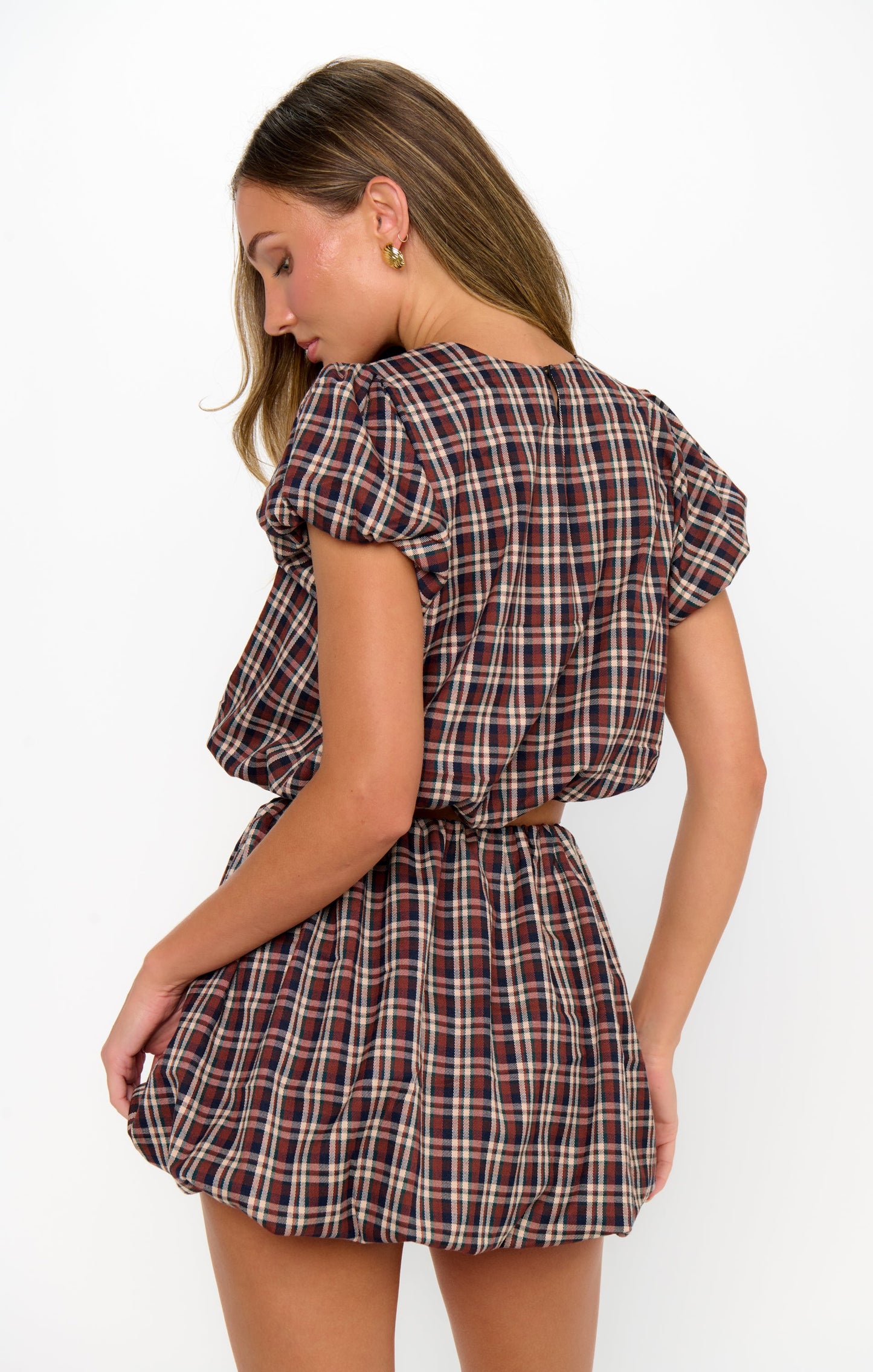 Highland Crop Top ~ Saddle Plaid