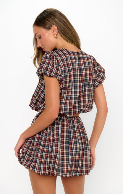 Highland Crop Top ~ Saddle Plaid