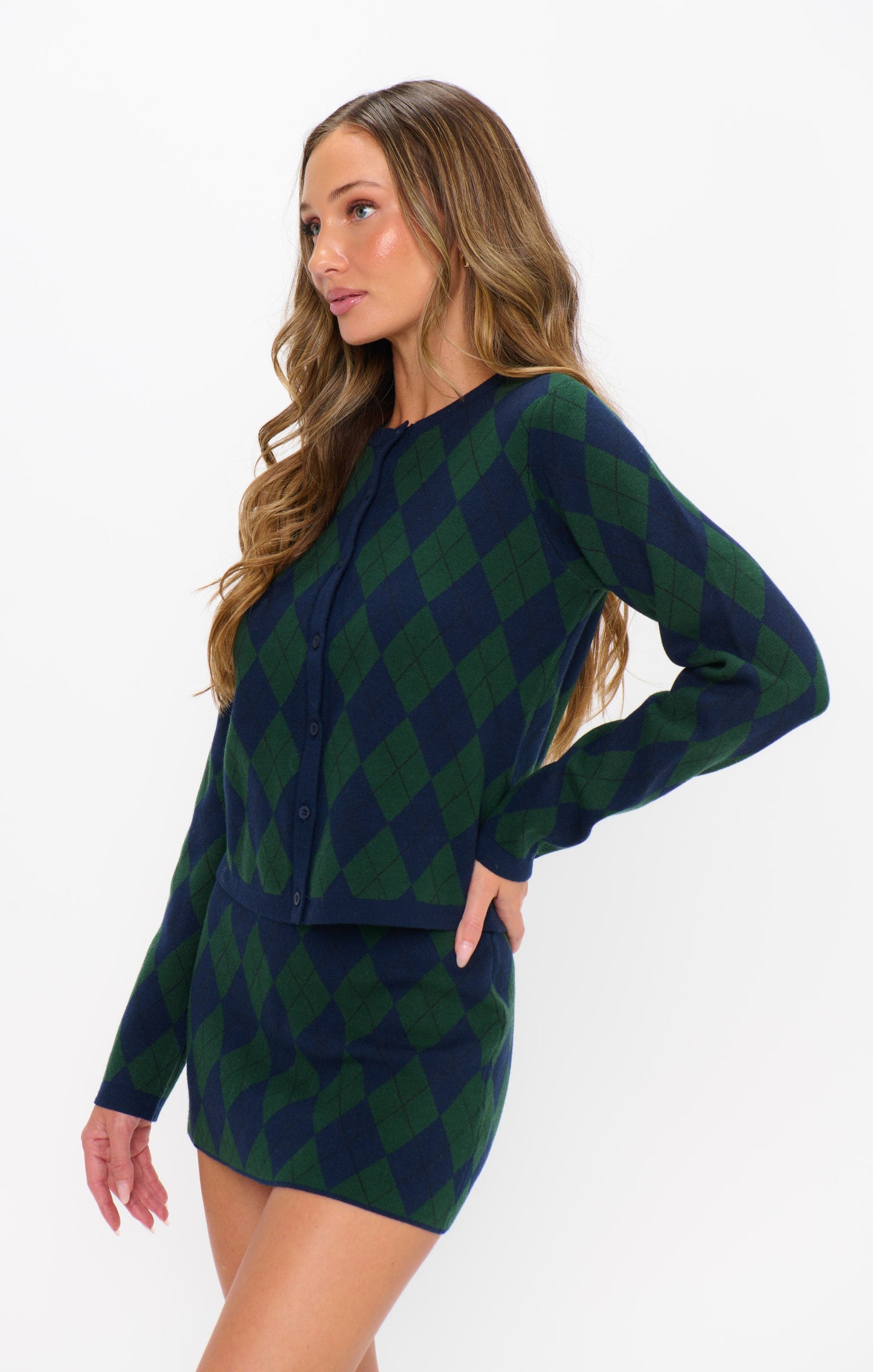 Cher Mini Skort ~ Oxford Argyle Knit