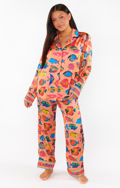 Classic PJ Set ~ Coral Rainbow Reef Silky