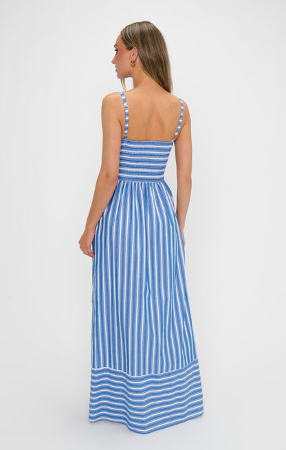 Dixie Maxi Dress ~ Coastal Blue Stripe