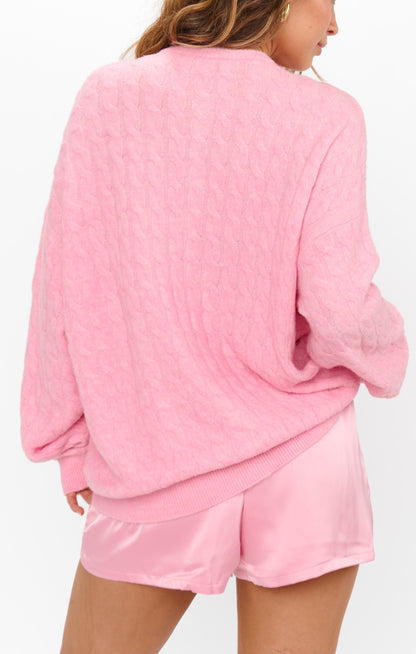 Feel Good Cardigan ~ Light Pink Knit