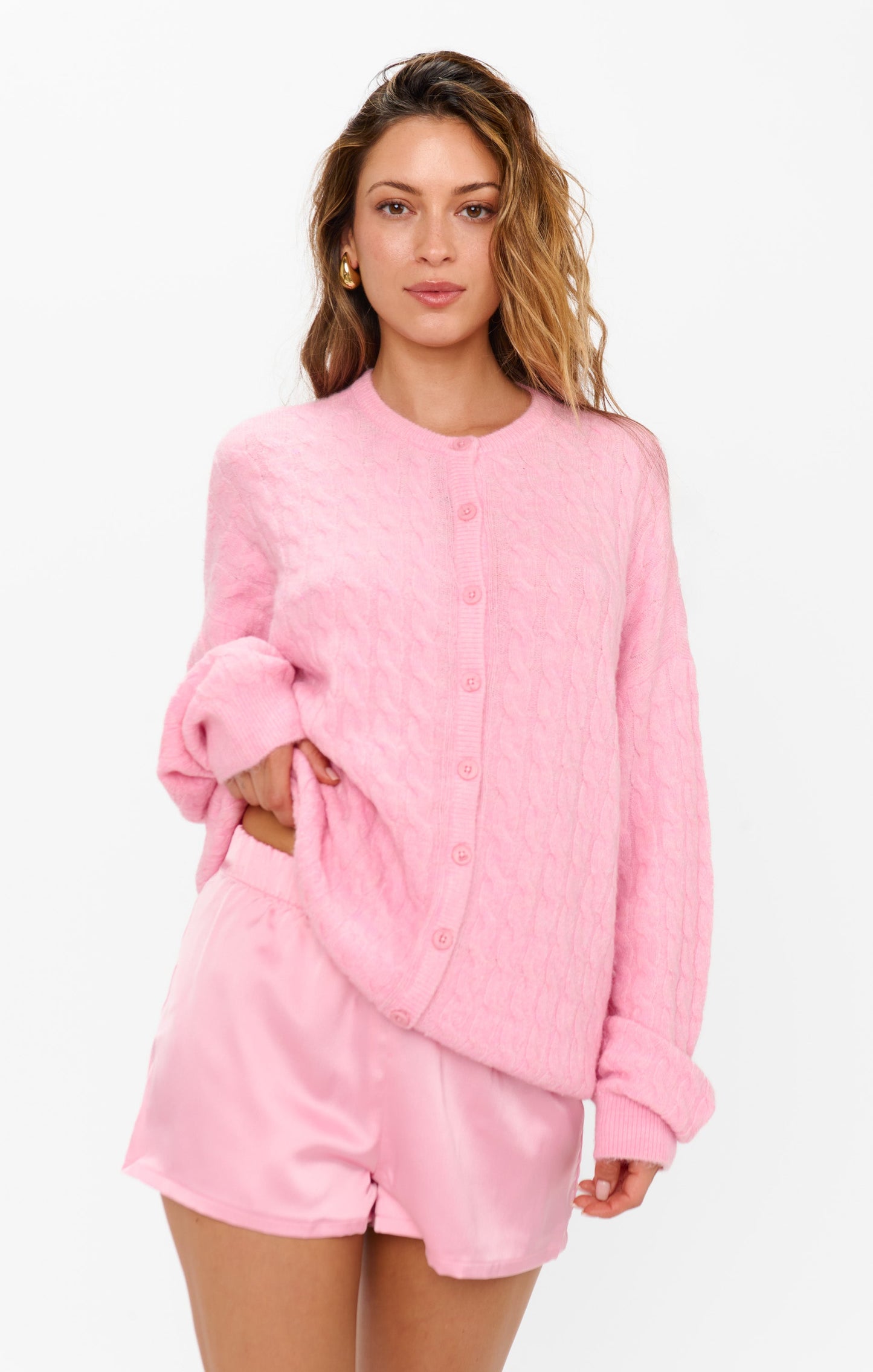 Feel Good Cardigan ~ Light Pink Knit
