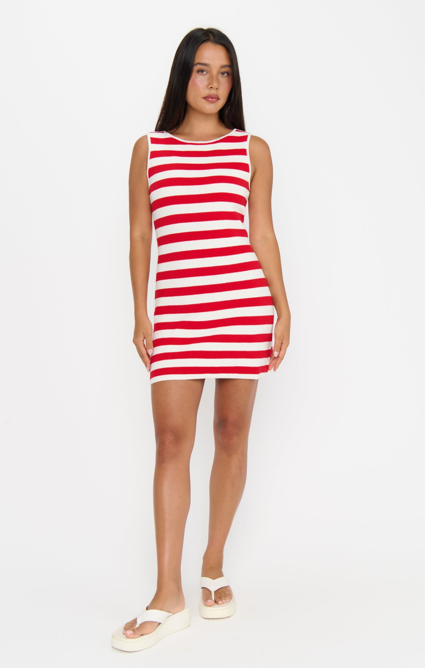 Cameron Mini Dress ~ Red Stripe Delight Knit