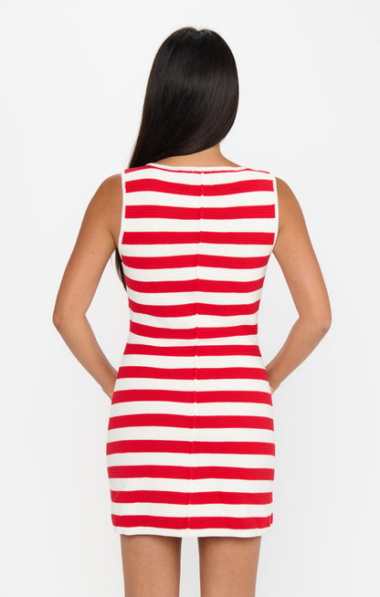 Cameron Mini Dress ~ Red Stripe Delight Knit