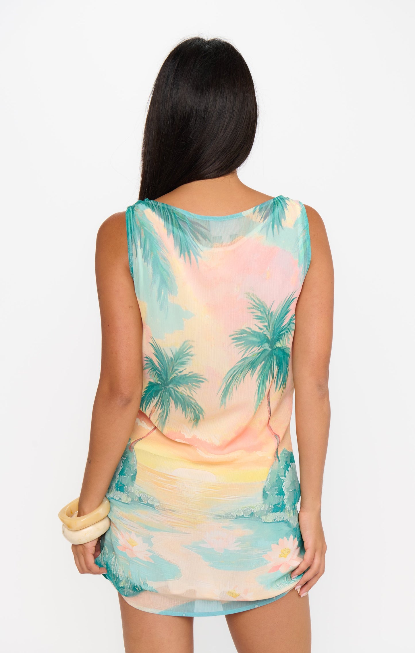 Kiki Mini Dress ~ Sunset Cove Chiffon