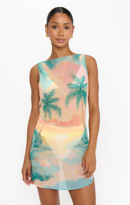 Kiki Mini Dress ~ Sunset Cove Chiffon