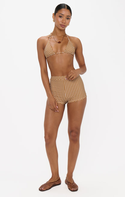 Bora Bora Shorts ~ Beachy Bronze Geo