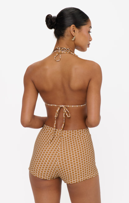 Bora Bora Shorts ~ Beachy Bronze Geo