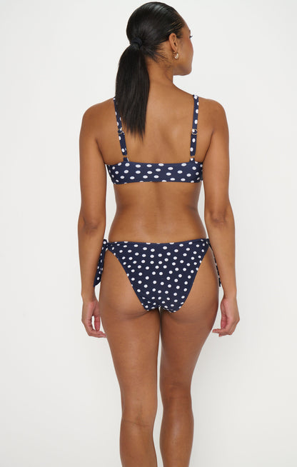 Antibes Bottom ~ Reversible Navy Polka Dot