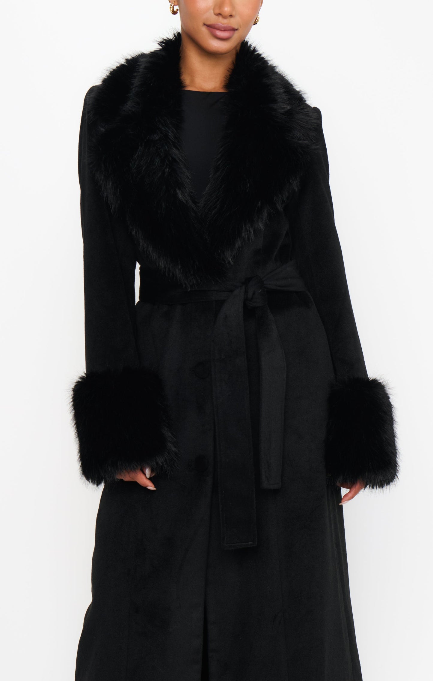 Checkroom Coat ~ Black with Faux Fur