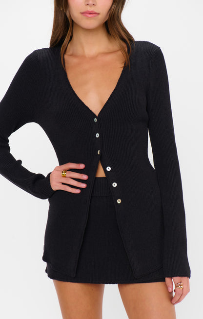 Josie Top ~ Black Rib Knit