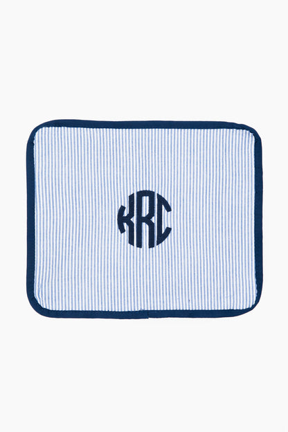 Blue Seersucker Travel Set