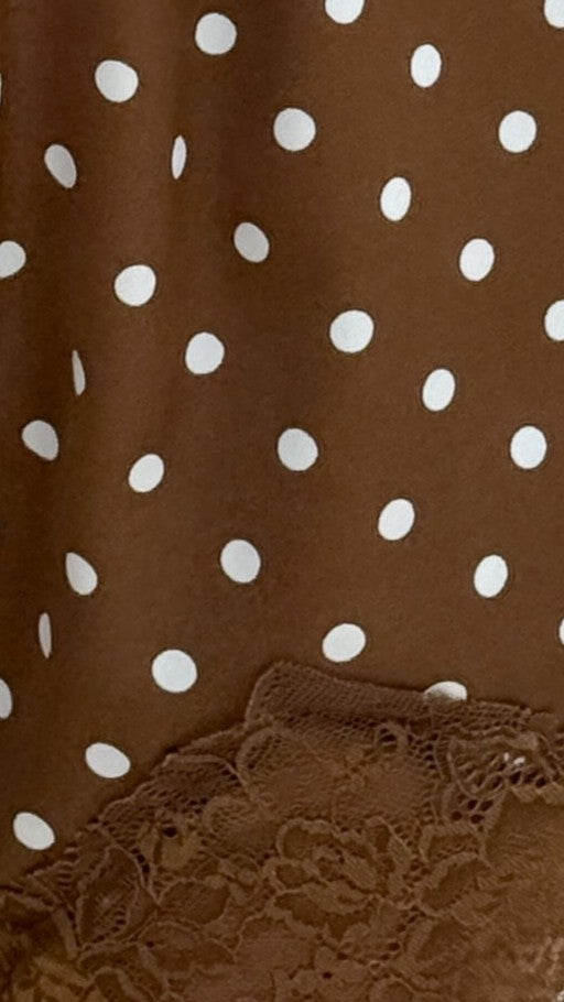 Makoa Lace Shorts - Choc/White Polka