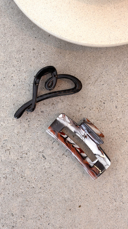 Delphie Hair Claw Set - Brown