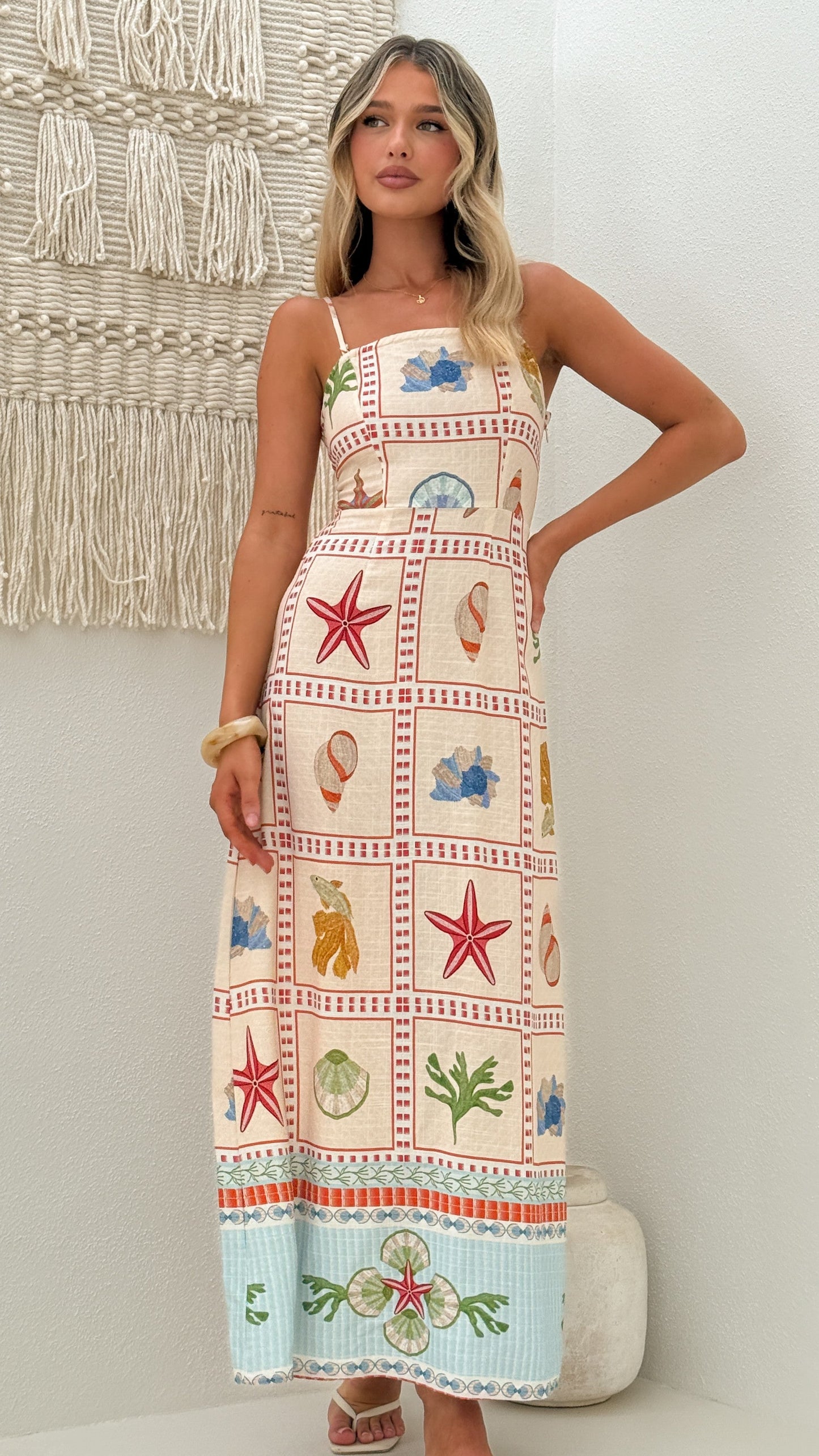 Zelena Strapless Maxi Dress - Penida Print
