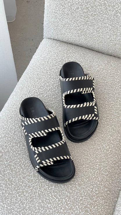 Sol Sana Fontelina Footbed - Black / Off White Trim