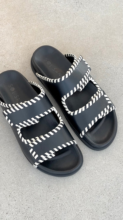 Sol Sana Fontelina Footbed - Black / Off White Trim