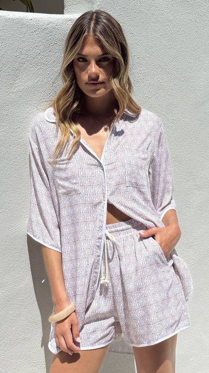 Samson Button Up Shirt - Atlas Print