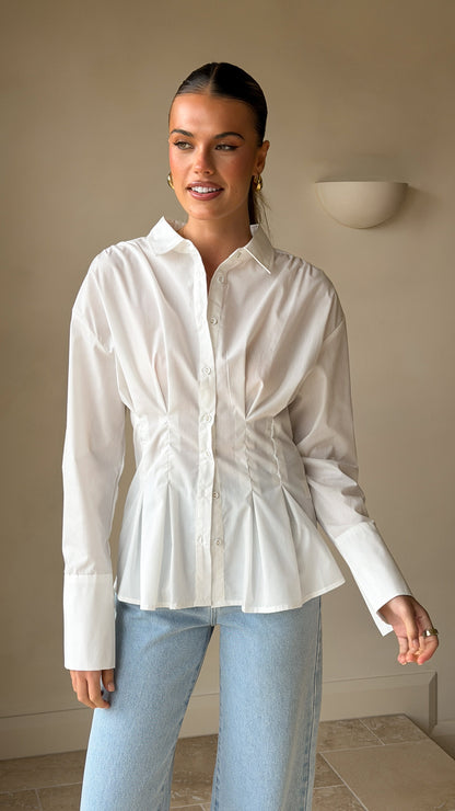 Riley Long Sleeve Top - White