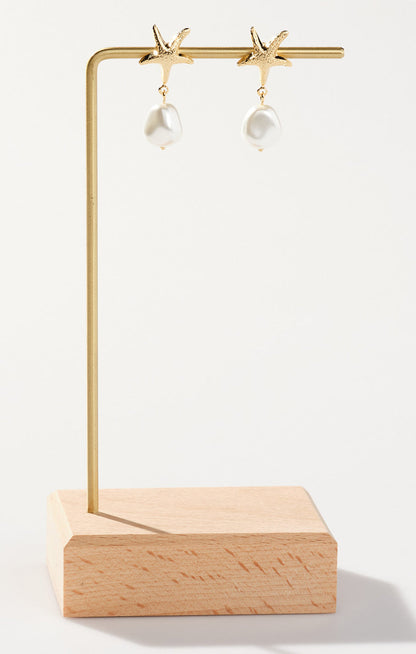 Faithy Jewels Seaside Earrings  ~ Gold/Pearl