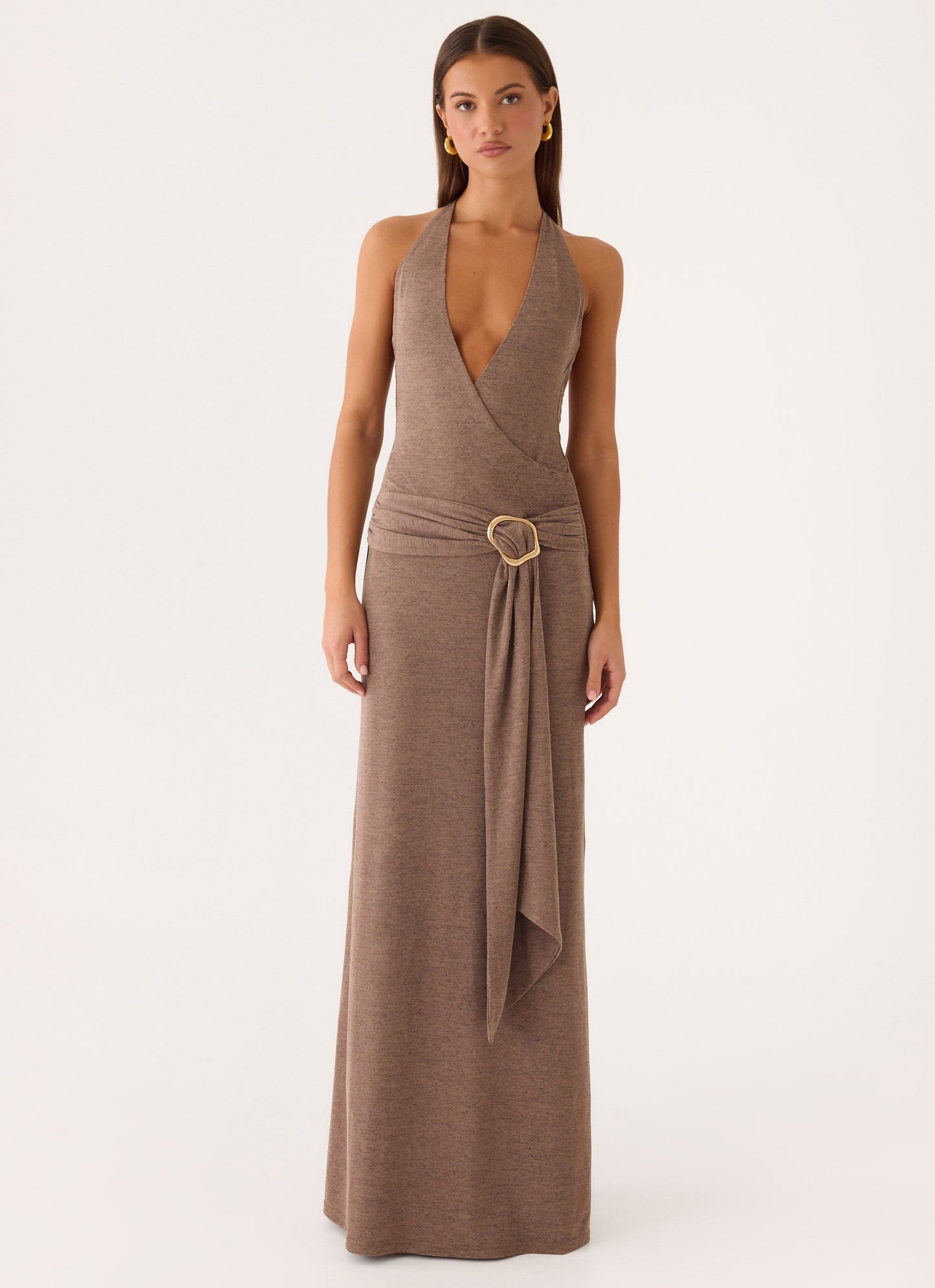 Talk To You Maxi Dress - Taupe