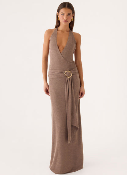 Talk To You Maxi Dress - Taupe