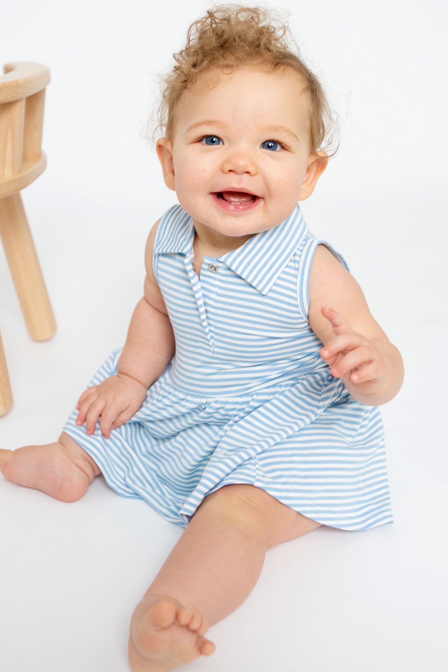 Blue Stripe Golf Tank Bodysuit Dress
