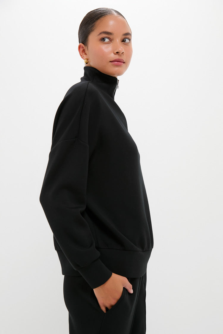 Black Hawley Half Zip Sweat