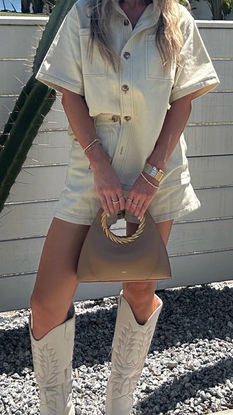 Olivia Shirt and Shorts Set - Sand