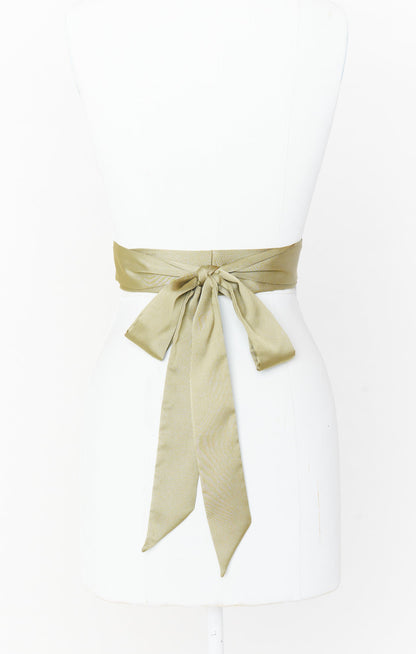 Bridesmaid Sash ~ Moss Green Luxe Satin