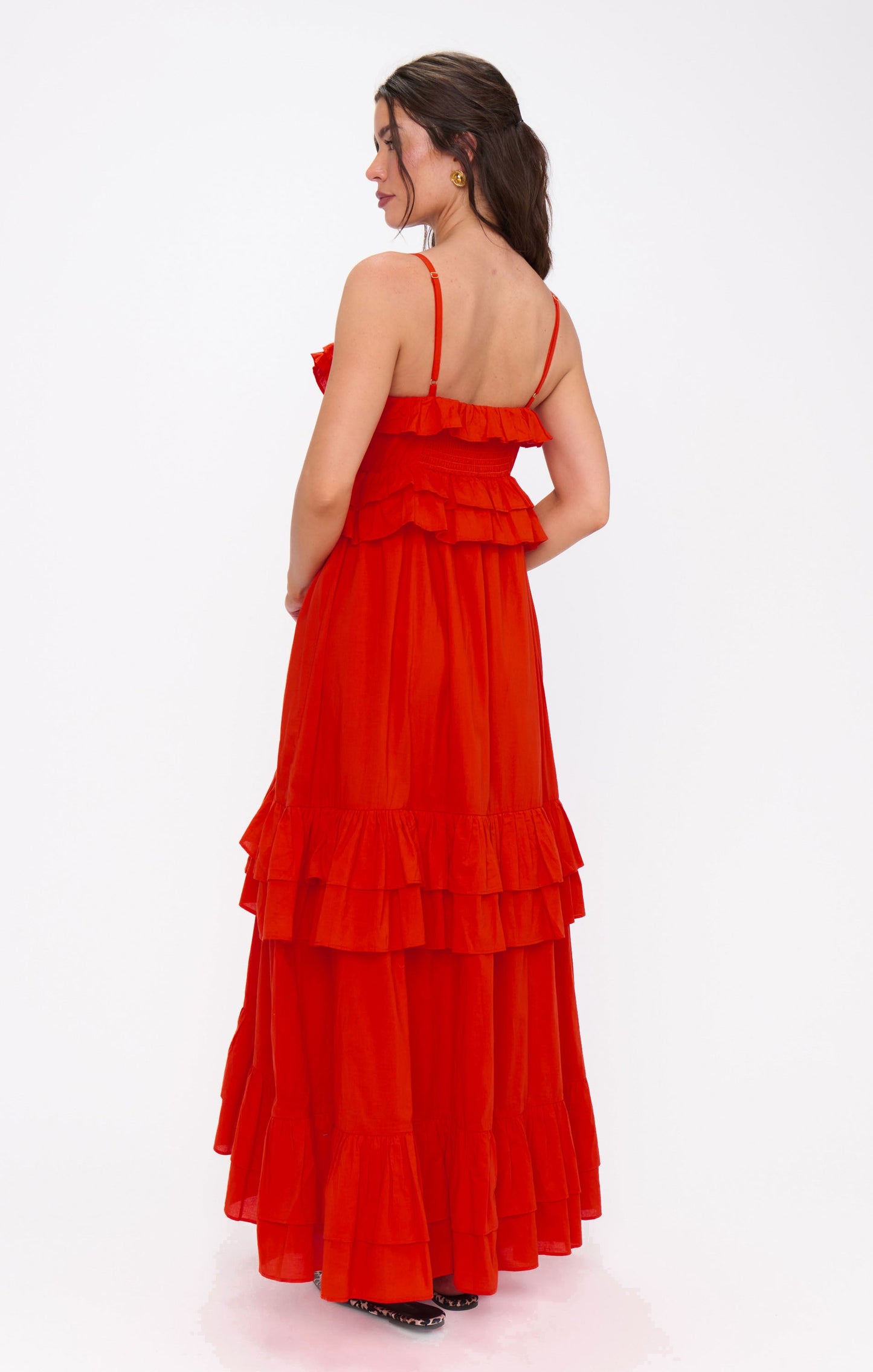 Freya Maxi Dress ~ Rouge Red Voile