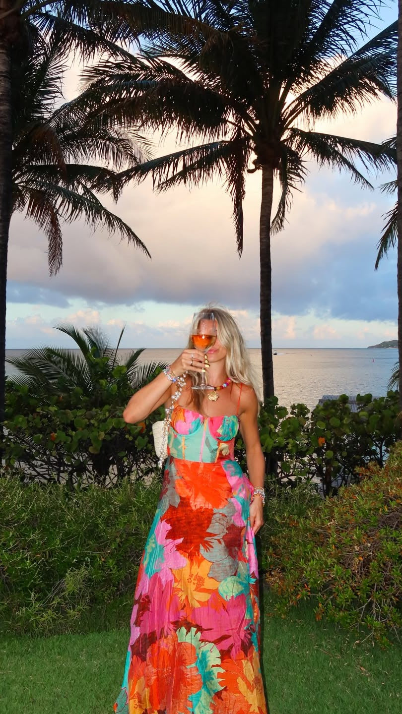 Rahima Maxi Dress - Orange Floral