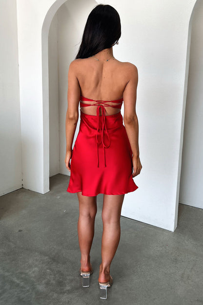 Hope Strapless Mini Dress - Red