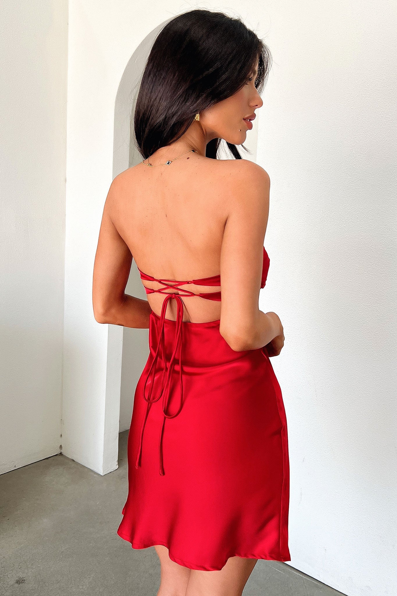 Hope Strapless Mini Dress - Red