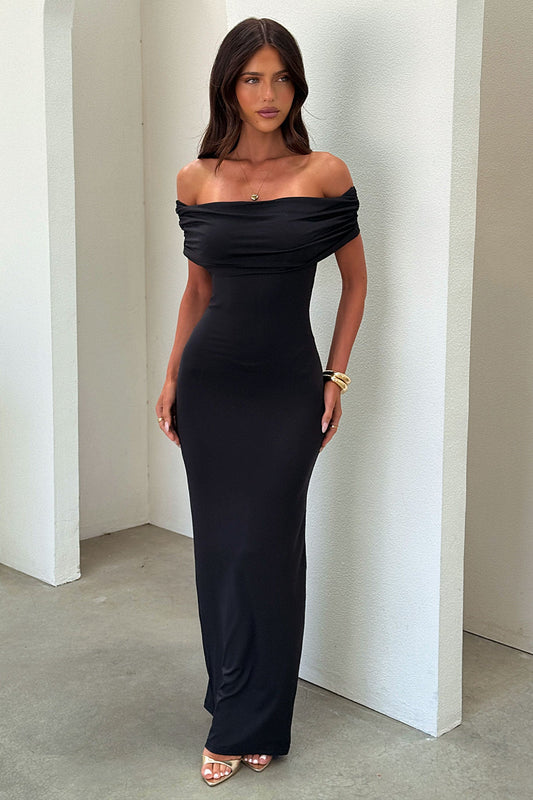 Jackie Off-Shoulder Maxi Dress - Black