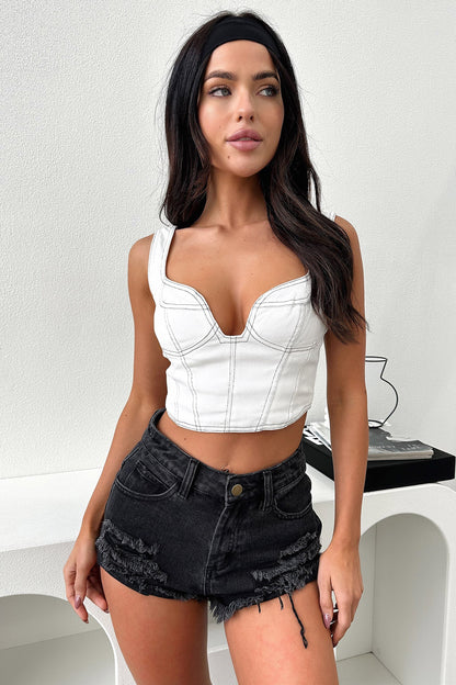 Jersey Denim Shorts - Black