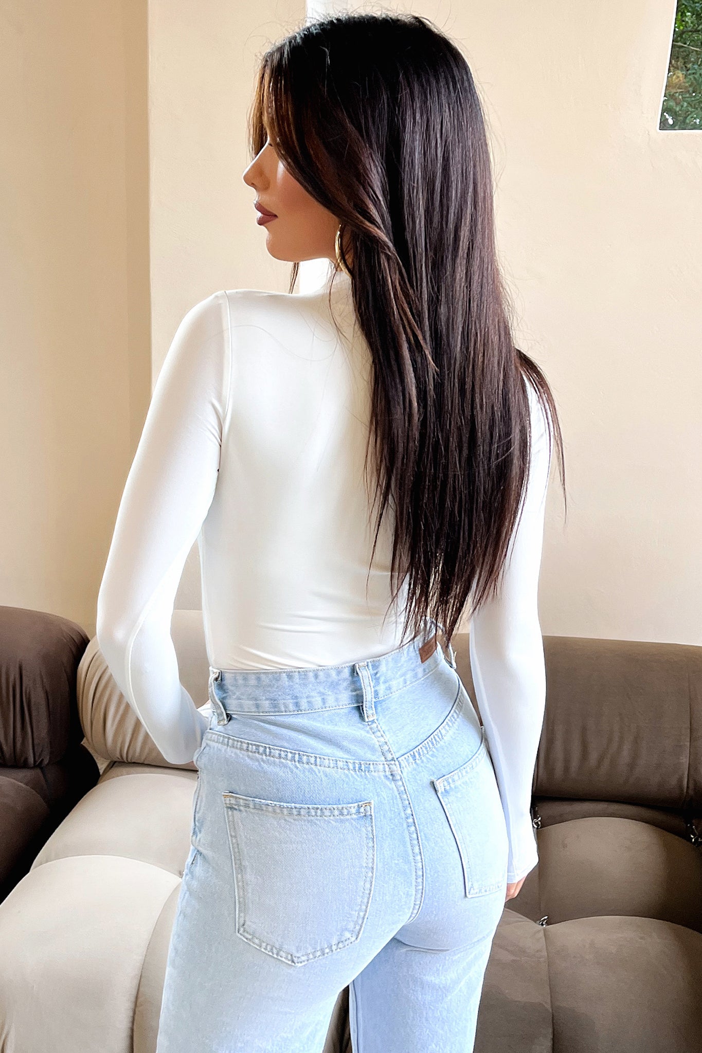 Jora Long Sleeve Bodysuit - White