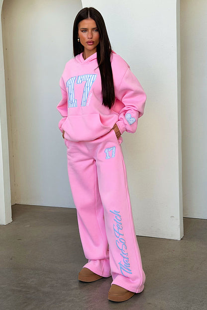 Kaile Wide Leg Sweatpants - Pink
