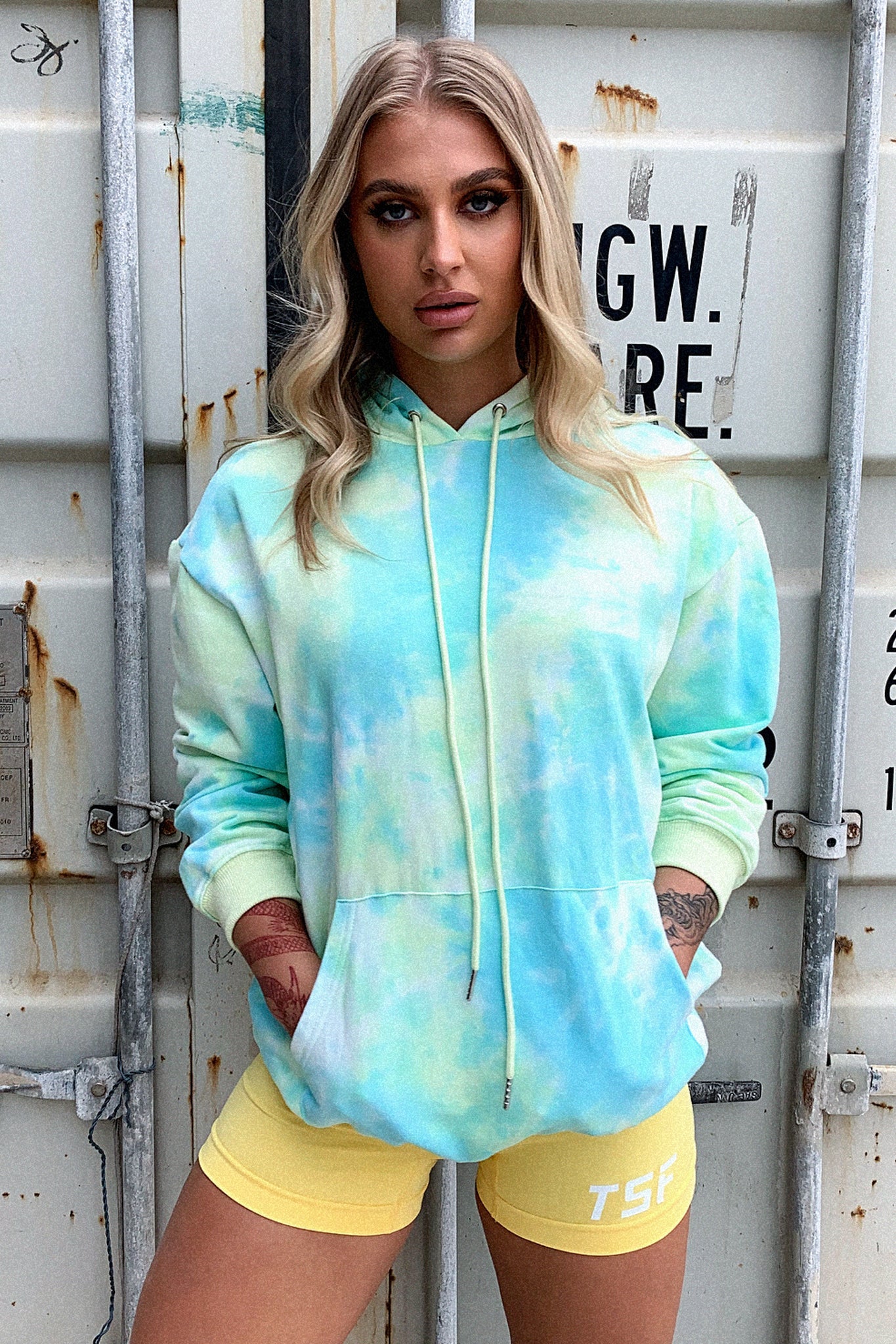 Kamakazi Full Length Sweater- Green/Blue Tie Dye