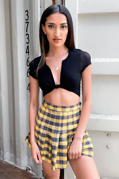 Kareena Skirt - Yellow Plaid