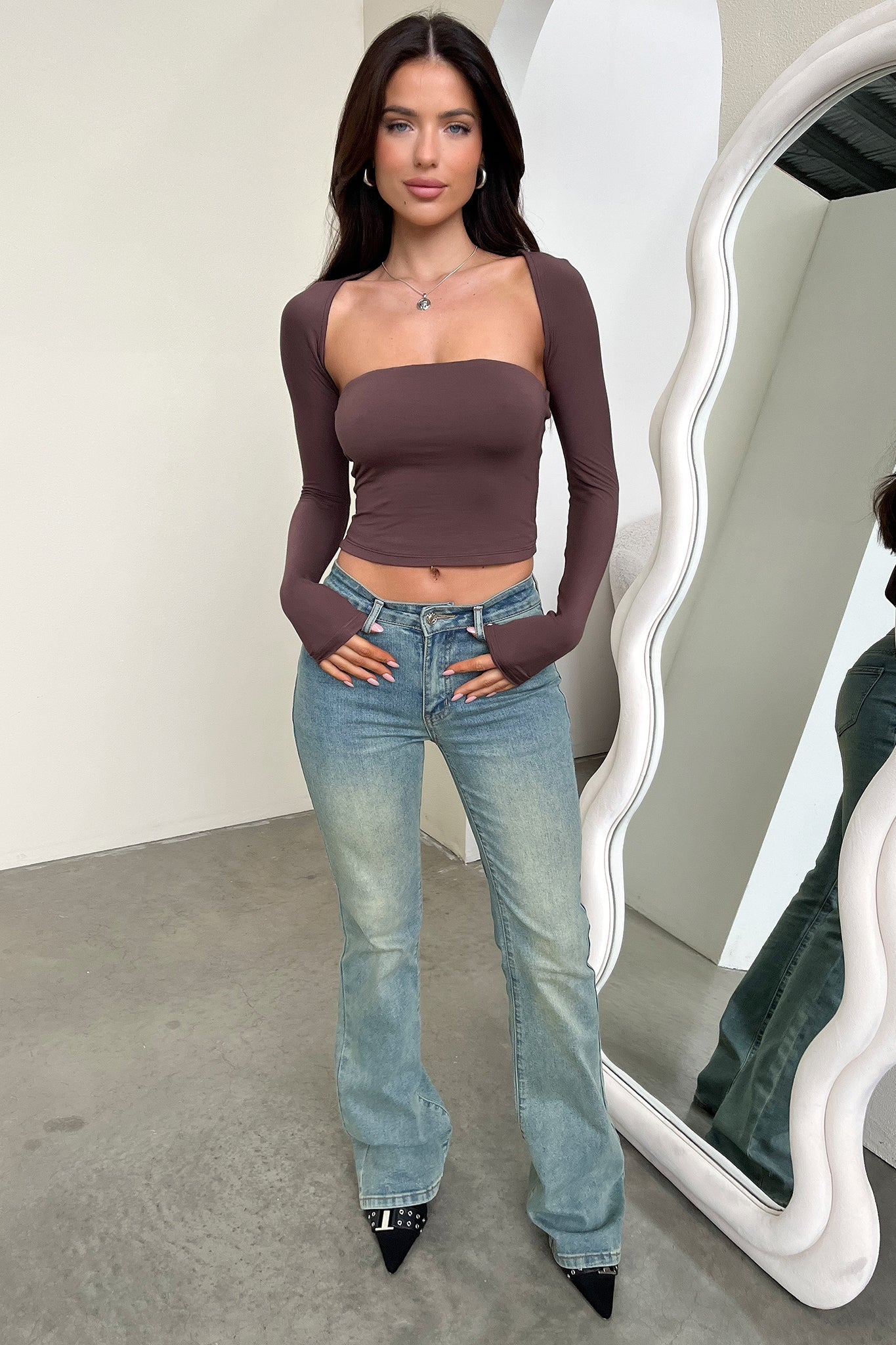 Krystal Top and Bolero - Brown