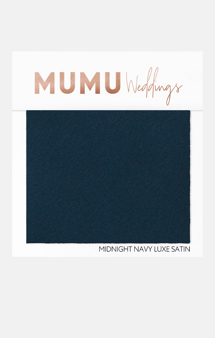 Bridesmaid Fabric Swatch ~ Midnight Navy Luxe Satin