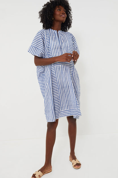 Blue Stripe Emerson Short Caftan