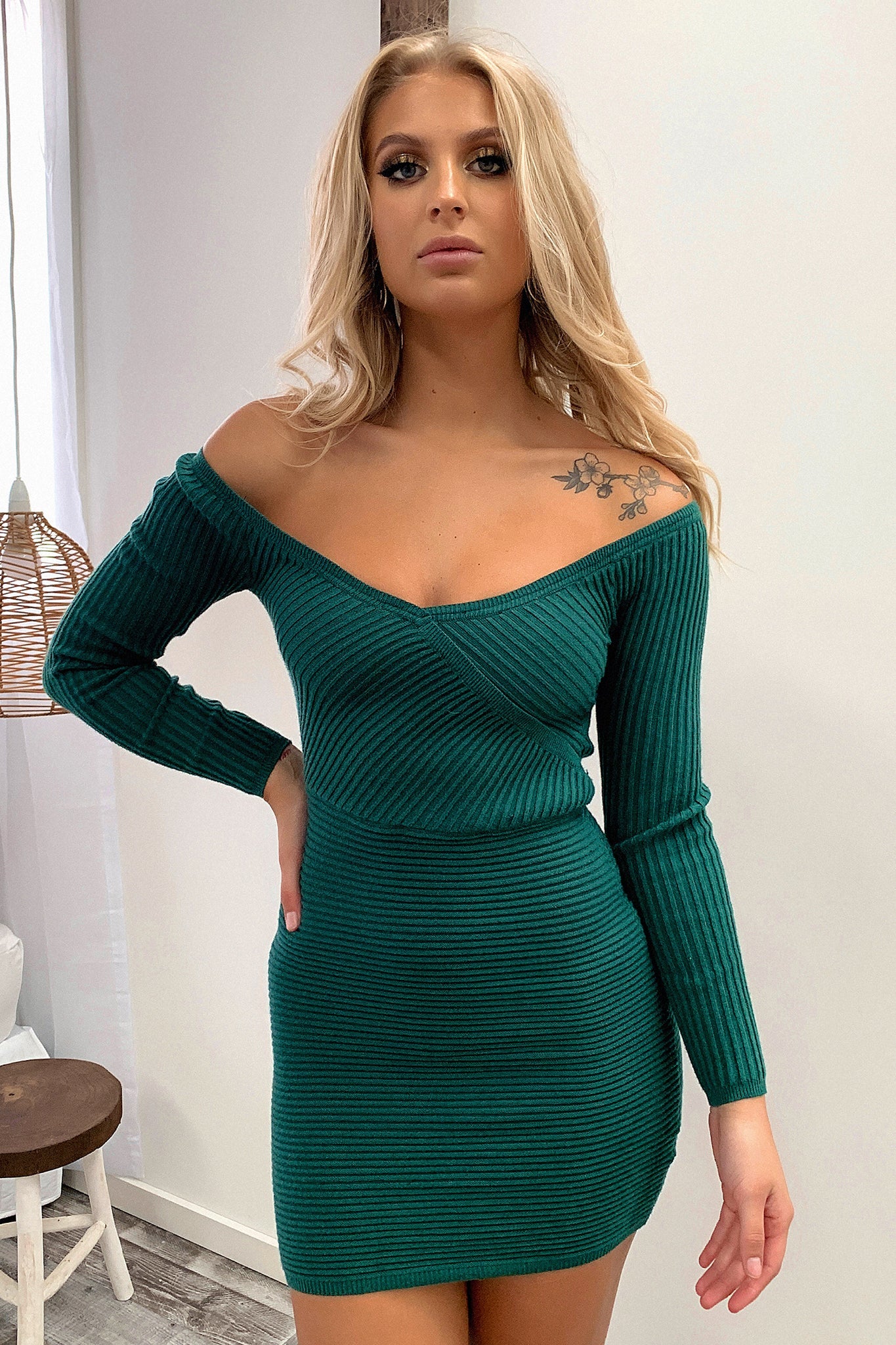 Julia Knitted Dress - Emerald